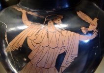 Zeus avec ses attributs: la foudre et l'aigle